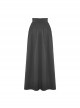 Simple Black Imitation Velvet Waist With Exquisite Embroidery And Metal Cutout Gothic Style Retro Long Skirt