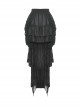 Black Sexy Lace High Low Hem Gothic Style Loose Skirt