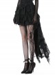Black Sexy Lace High Low Hem Gothic Style Loose Skirt
