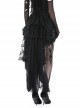 Black Sexy Lace High Low Hem Gothic Style Loose Skirt