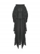 Black Sexy Lace High Low Hem Gothic Style Loose Skirt