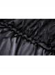 Gorgeous Black Ruffled Lace Print Gothic Palace Train Long Skirt