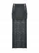 Personalized Black Ripped Side Metal Skull Zipper High Low Hem Punk Style Skirt