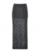 Personalized Black Ripped Side Metal Skull Zipper High Low Hem Punk Style Skirt