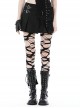 Black Simple Side Pocket Double Breasted Punk Style Pleated Skirt