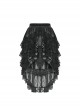 Gorgeous Black Layered Lace Ruffled Punk Style Loose High Low Skirt