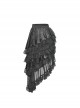 Gorgeous Black Layered Lace Ruffled Punk Style Loose High Low Skirt