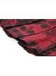 Personalized Blood Red Waist Metal Buckle Embellished Punk Style Mini Pleated Skirt