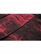 Personalized Blood Red Waist Metal Buckle Embellished Punk Style Mini Pleated Skirt
