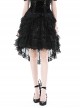 Black Double Layer Woven Printed Mesh With Lace Gothic Fluffy Skirt