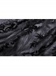 Elegant Black Double Layer Woven Printed Mesh Adjustable Drawstring Gothic Skirt