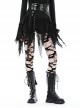 Personalized Black Irregular Mesh Metal Eyelet Webbing Punk Style Mini Skirt