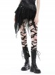Personalized Black Irregular Mesh Metal Eyelet Webbing Punk Style Mini Skirt