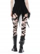 Personalized Black Irregular Mesh Metal Eyelet Webbing Punk Style Mini Skirt