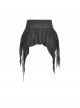 Personalized Black Irregular Mesh Metal Eyelet Webbing Punk Style Mini Skirt