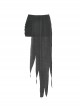 Black Decadent Irregular Mesh Punk Style Sexy Skirt