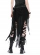 Black Decadent Irregular Mesh Punk Style Sexy Skirt