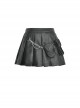 Personalized Black PU Leather Side Waist Bag Metal Chain Punk Style Rock Skirt