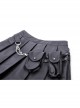 Personalized Black PU Leather Side Waist Bag Metal Chain Punk Style Rock Skirt