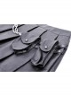 Personalized Black PU Leather Side Waist Bag Metal Chain Punk Style Rock Skirt
