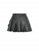 Personalized Black PU Leather Side Waist Bag Metal Chain Punk Style Rock Skirt