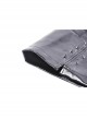 Black Shiny PU Leather With Spiked Rivet Fake Belt Decoration Punk Style Mini Skirt