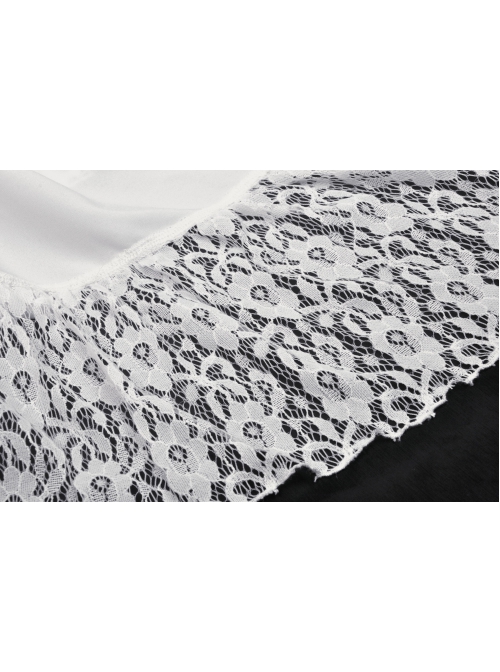 White Lace Layered Irregular Punk Style Loose Skirt