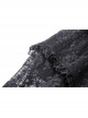Black Stretch Slim Fit Lace Printed Gothic See Through Flared Pants