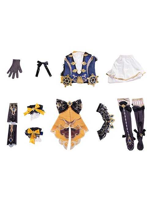 Game Genshin Impact Navia Halloween Cosplay Costume Set Without Hat