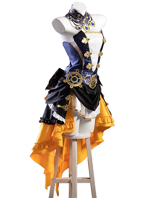 Game Genshin Impact Navia Halloween Cosplay Costume Set Without Hat
