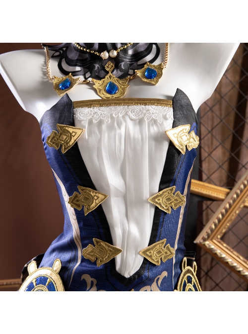 Game Genshin Impact Navia Halloween Cosplay Costume Set Without Hat