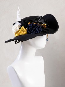Game Genshin Impact Navia Halloween Cosplay Accessories Black Hat