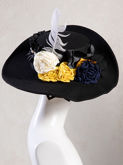 Game Genshin Impact Navia Halloween Cosplay Accessories Black Hat