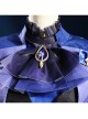 Game Genshin Impact Furina Dark Version Halloween Cosplay Costume Full Set