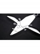 Black Simple Front Chest Sexy Hollow Cross Metal Chain Punk Style Long Sleeved T-Shirt