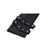 Black Simple Front Chest Sexy Hollow Cross Metal Chain Punk Style Long Sleeved T-Shirt