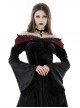 Sexy Black And Red Velvet Lace Adjustable Shoulder Strap Gothic Style Long Sleeved Top