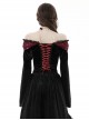 Sexy Black And Red Velvet Lace Adjustable Shoulder Strap Gothic Style Long Sleeved Top