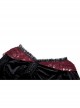 Sexy Black And Red Velvet Lace Adjustable Shoulder Strap Gothic Style Long Sleeved Top