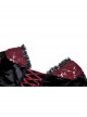 Sexy Black And Red Velvet Lace Adjustable Shoulder Strap Gothic Style Long Sleeved Top