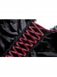 Sexy Black And Red Velvet Lace Adjustable Shoulder Strap Gothic Style Long Sleeved Top