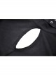 Black Waist Sexy Hollow Mesh Neckline With Metal Eyelets Punk Style Long Sleeved T-Shirt