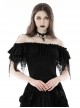 Sexy One Shoulder Low Cut Irregular Webbing Short Sleeved Gothic Top