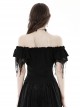 Sexy One Shoulder Low Cut Irregular Webbing Short Sleeved Gothic Top