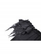 Sexy One Shoulder Low Cut Irregular Webbing Short Sleeved Gothic Top