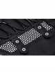 Black Slim Fitting Front Hollow Mesh Back Metal Zipper Punk Style Long Sleeved Short T-Shirt