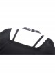 Personalized Black Front Chest Metal Buckle Fake Suspender Decoration Punk Style Long Sleeved Crop Top