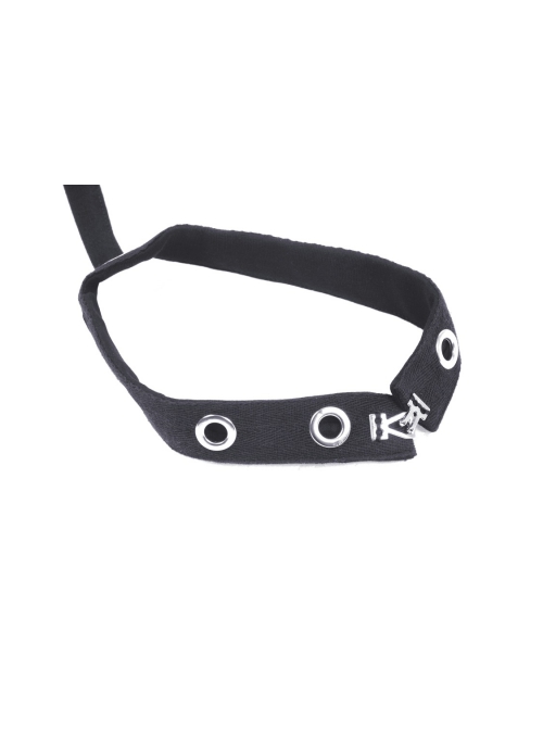 Personalized Black Front Chest Metal Buckle Fake Suspender Decoration Punk Style Long Sleeved Crop Top