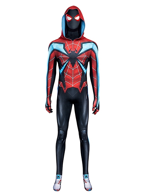 Game Spider-Man Miles Morales Evolution Suit Halloween Cosplay Costume Bodysuit Full Set