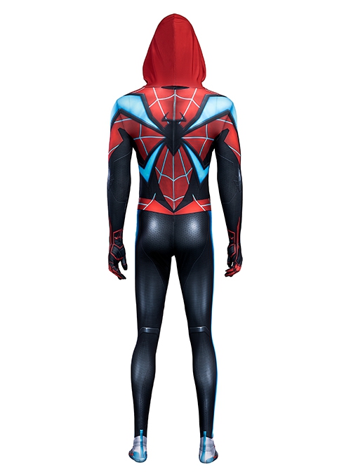 Game Spider-Man Miles Morales Evolution Suit Halloween Cosplay Costume Bodysuit Full Set